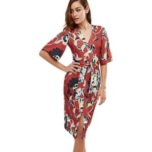 ASOS Floral Wrap Kimono knee length dress